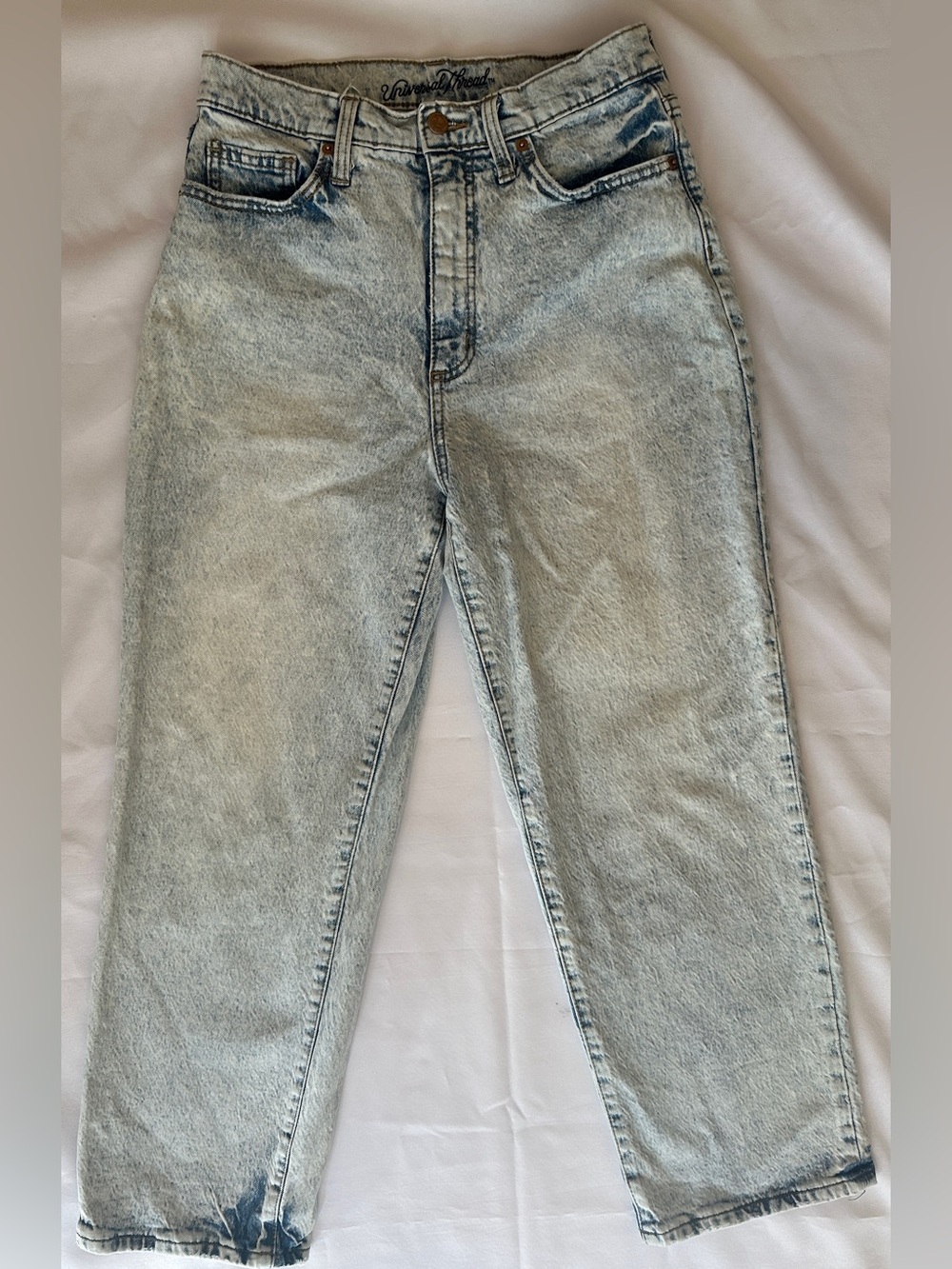 Universal Thread High-Rise Acid Wash Cropped Jeans